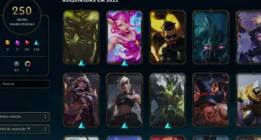 vendo minha conta do lol lvl 362 , 250 skin