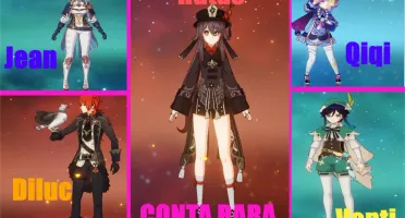 HUTAO - DILUC - VENTI - QIQI - JEAN - BARBARA C6- CONTA RARA