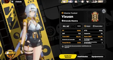 Conta de Zenless Zone Zero Nível 55 Miyabi e Yixuan + Arma