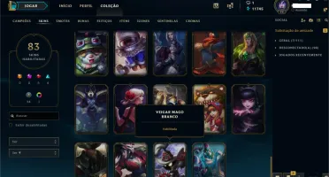 CONTA LOL 128 CHAMPIONS PLATINA 1 MMR DIAMANTE 85 SKINS