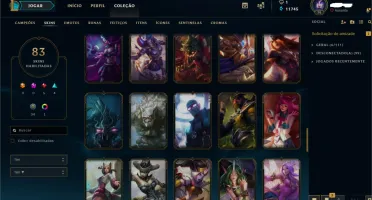 CONTA LOL 128 CHAMPIONS PLATINA 1 MMR DIAMANTE 85 SKINS