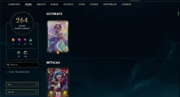 Conta Platina 4 com TODOS os champs e 263 Skins + 1 RARA