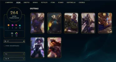 Conta Platina 4 com TODOS os champs e 263 Skins + 1 RARA