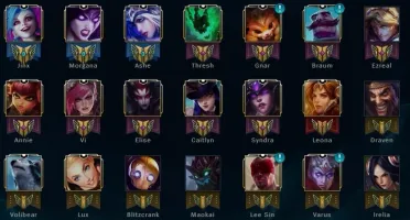 S7 Ouro 2 / S6 Plat 5 - 180 Skins - 16 PAG Runa - FULL CHAMP