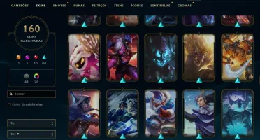 Conta platina 3 com TODOS os champs e 160 Skins (NIVEL 633)
