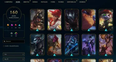 Conta platina 3 com TODOS os champs e 160 Skins (NIVEL 633)
