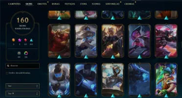 Conta platina 3 com TODOS os champs e 160 Skins (NIVEL 633)