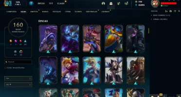 Conta platina 3 com TODOS os champs e 160 Skins (NIVEL 633)
