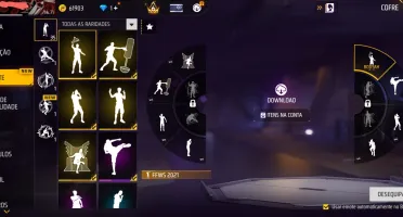 Conta antigassa de free fire com camisa de rank antigas