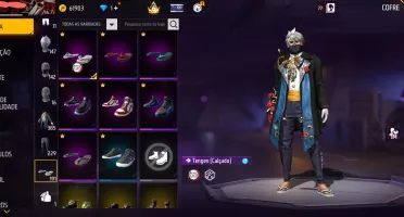 Conta antigassa de free fire com camisa de rank antigas