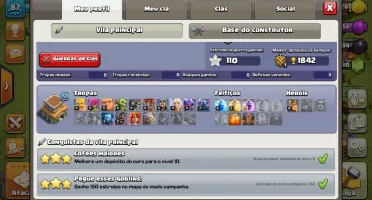 CONTA CLASH OF CLANS,CV 8 BEM UPADO