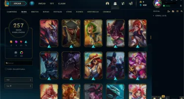 Conta com 257 skins,todos os champs (2mill reais investidos)
