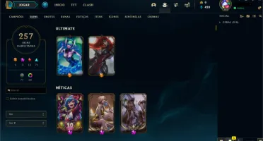 Conta com 257 skins,todos os champs (2mill reais investidos)