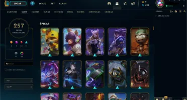 Conta com 257 skins,todos os champs (2mill reais investidos)