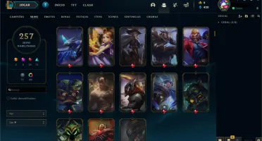 Conta com 257 skins,todos os champs (2mill reais investidos)