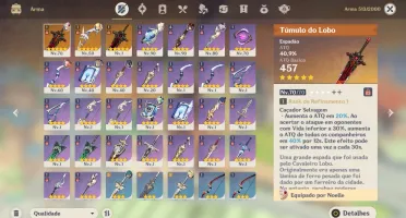 Vendo conta Genshin AR-52 Huntao, Qiqi e Jean + 2 armas 5*