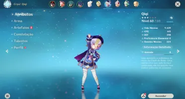 Vendo conta Genshin AR-52 Huntao, Qiqi e Jean + 2 armas 5*