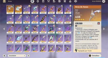 Conta AR 56 Genshin Impact - Muitos 5 estrelas.