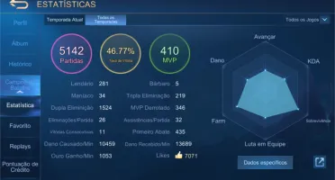 CONTA MOBILE LEGENDS COM 136+ SKINS