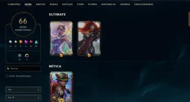 Conta Elo Prata iv com 66 skins Honra 4 e 153 campeoes