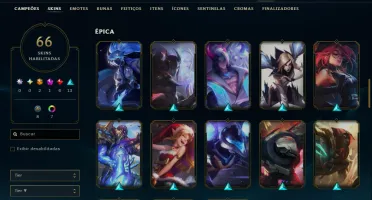 Conta Elo Prata iv com 66 skins Honra 4 e 153 campeoes