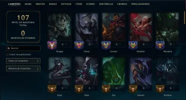 Diamante 4 com 85 Champs e 68 Skins ( JG / MID )