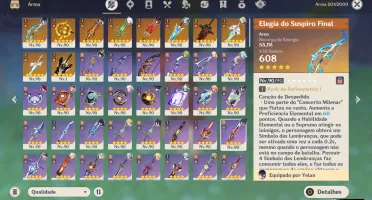 Conta AR60 Hutao C1+BIS | 25 T5 | 10 armas T5 com refino e +