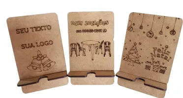 Kit 10 suporte porta celular personalizado, feito em MDF