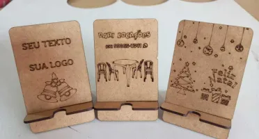 Kit 10 suporte porta celular personalizado, feito em MDF