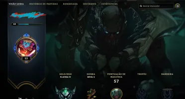 conta lol platinaIV 39 campeoes lvl 53