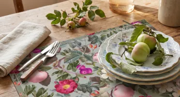 Jogo Americano de Papel - Maças e Flores (12 unidades)