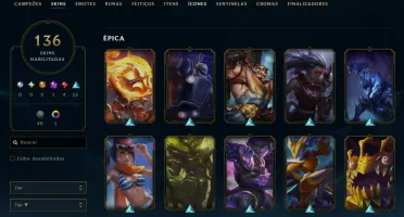 Conta League of Legends Full Acesso - 146 Champs e 136 Skins