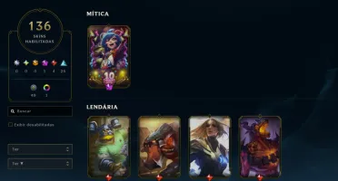 Conta League of Legends Full Acesso - 146 Champs e 136 Skins