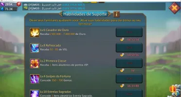 T4 liberado, +185M de poder, 285k de gemas, Set de caça...