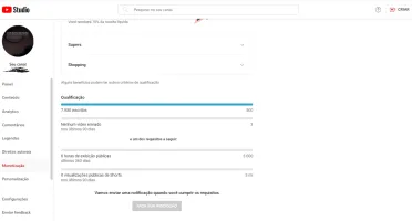 Vendo Canal No Youtube C/8000 Inscritos (Monetiza)
