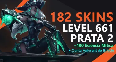 Conta LOL 182 Skins com RP Lv661 + Conta Valorant de Brinde