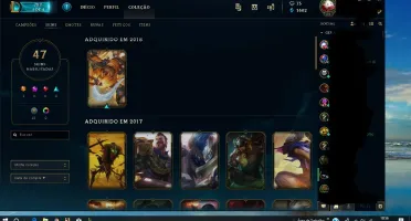 CONTA DE LOL OURO 1 75 PDL BORDA PLATINA SKINS E CAMPEOS