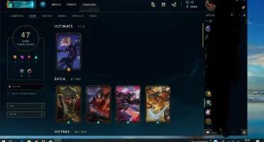 CONTA DE LOL OURO 1 75 PDL BORDA PLATINA SKINS E CAMPEOS
