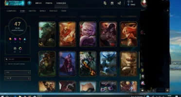 CONTA DE LOL OURO 1 75 PDL BORDA PLATINA SKINS E CAMPEOS