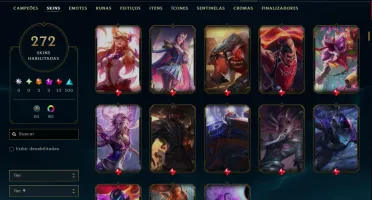 Esmeralda 1 com TODOS os Champs e 272 Skins +13 Vitoriosas