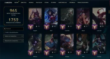 Esmeralda 1 com TODOS os Champs e 272 Skins +13 Vitoriosas