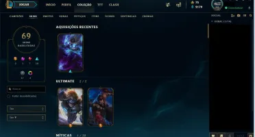 Conta LOL - 142 campeões - 69 skins - na md10 - Borda Plat