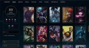 Conta prata 1 com 129 champs e 80 skins.