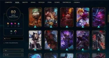 Conta prata 1 com 129 champs e 80 skins.