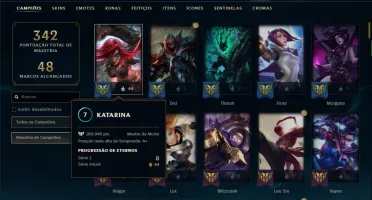 Conta prata 1 com 129 champs e 80 skins.