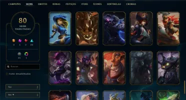 Conta prata 1 com 129 champs e 80 skins.