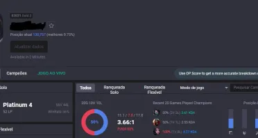 Conta League of Legends [Platina 4] [34 SKINS]