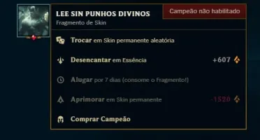 Conta LOL Unranked LVL 30+LeeSinPunhoGlorioso P/Desbloquear