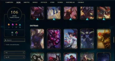 Conta prata 2 com 128 champs e 106 skins