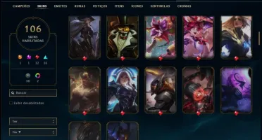 Conta prata 2 com 128 champs e 106 skins